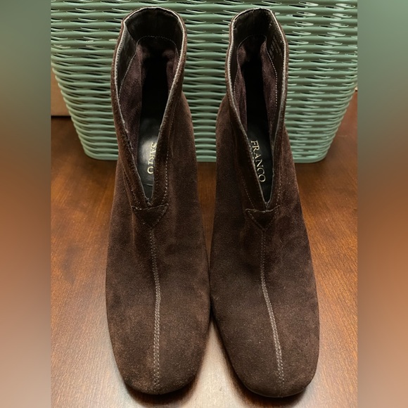 Franco Sarto Women's Ankle Boots Booties Brown High Heel Suede Size 7M - Picture 2 of 10